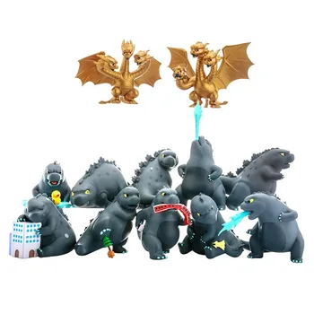 12Pcs/set Q Verzia Gojira Godzilla Roztomilý PVC Akcie Obrázok Zberateľskú Model Hračka