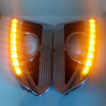 12V LED DRL Denné Beží Svetlo Pre Chevrolet Captiva 2016 Žltá Turnning Signál Svetlometu Nárazníka lampy Daylights