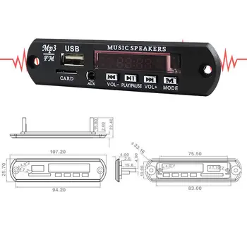 12V MP3, WMA Dekodér Rada Audio Modul S Diaľkovým ovládaním 3.5 mm AUX Bluetooth USB Rádio pre Auto Nové Príchodu