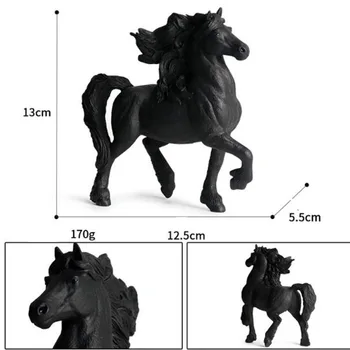 13 cm Simulácia Čierny Kôň Zvieratá Model Akcie Obrázok Simulácia voľne Žijúcich Zvierat Akčné Figúrky Zber