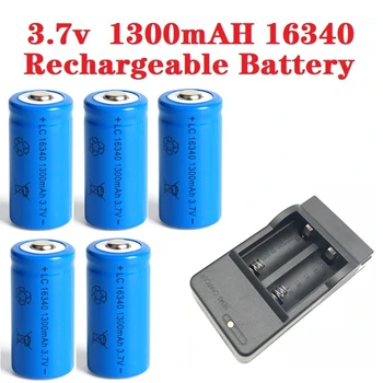 1300mAh 16340 Nabíjateľné Batérie CR123A 3,7 V Li-ion Batéria Pre RC Hračky LED Baterka Cestovné Sieťovej Nabíjačky Pre 16340 Batérie