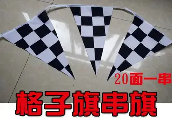 13M 50pieces Vlajky 14x21cm Kockovaná Racing Pennant Bannery pre Strany Športových Podujatí