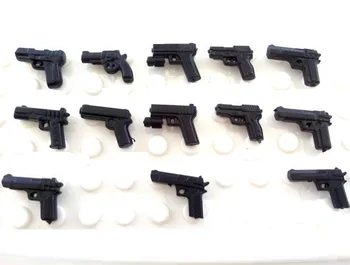 13PCS/SAETS Pištole, Zbraň Armády Swat Polície, Vojenskej Zbrane Príslušenstvo Playmobil Mesto Čísla Dielov Pôvodné Bloky Model Mini Hračky