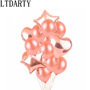 13pcs/veľa 12 palcový Pearl Ružová Latexové balóny S 18-palcové Ružová Hviezda Svadby, Narodeniny, Party Dekorácie Nafukovacie Vzduchu Gule Dodanie