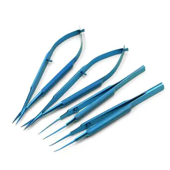14 cm Titán Tlloy Chirurgické Nástroje Oftalmologické Microsurgical dentálnych Nástrojov Ihly Držiteľov + Nožnice +Kliešte