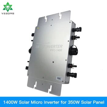 1400W Solárny Invertor Micro Inversor siete kravatu invertor Čistá Sínusová Vlna MPPT Microinverter 24/36VDC 110/220VAC pre 4*350W Panel