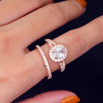 14K Rose Gold Diamond Ring pre Ženy Zapojenie Anillos Bizuteria Topaz Šperky, Drahokamy Diamant Bijoux Femme Krúžok Šperky