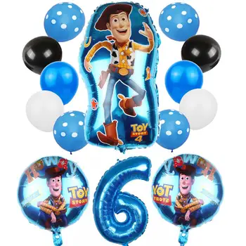 14pcs Toy Story Buzz Svetlo Rok Balóny Cartoon Goil Hélium 32 Palcov Počet Modrá bBalloons Toy Story Balóny Happy Birthday