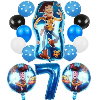 14pcs Toy Story Buzz Svetlo Rok Balóny Cartoon Goil Hélium 32 Palcov Počet Modrá bBalloons Toy Story Balóny Happy Birthday