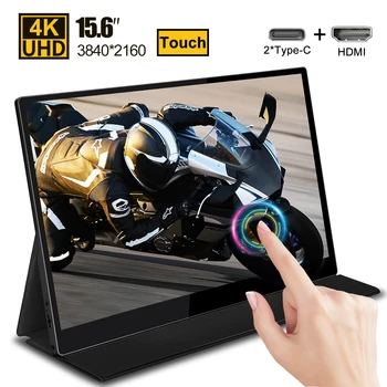 15.6 dotykový displej 4K USB Typ-C prenosný monitor LED displej pre Samsung Huawei telefón, Notebook herný dotykový monitor HDMI
