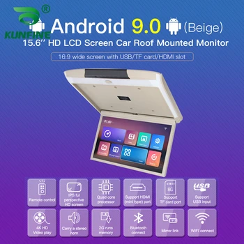 15.6 palcový Displej digitálny displej Android 9.0 Auto Strechy Monitor LCD sklopenie Obrazovky Režijné Multimediálne Video Strop Strechy mount