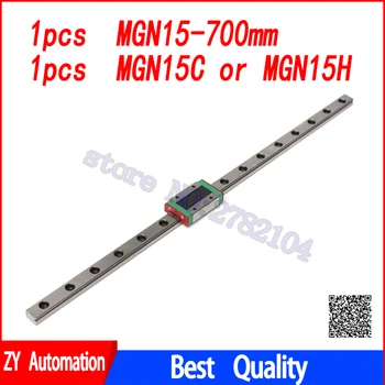 15 mm Lineárny Sprievodca MGN15 700 mm lineárny železničnej cesty + MGN15C alebo MGN15H Dlhé lineárne prepravu pre CNC X Y Z Osi