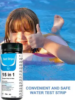 15-v-1 Kvalita Vody Testovací Prúžok Pre Kontrolu Rybník Test PH Papiera Akvarijné Ryby Nádrž bazénovej Vody Pitnej Vody Testovací Prúžok