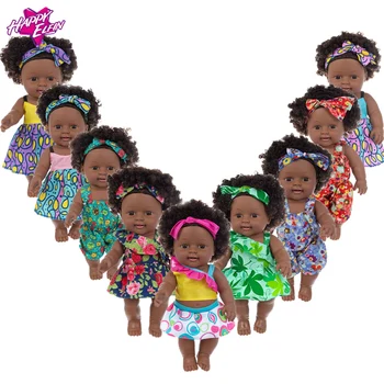 15 štýl Africké čierne reborn bábiky baby roztomilé kučeravé čierne bábika 20 cm 8 cm smalt detská hračka