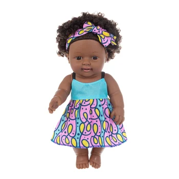 15 štýl Africké čierne reborn bábiky baby roztomilé kučeravé čierne bábika 20 cm 8 cm smalt detská hračka