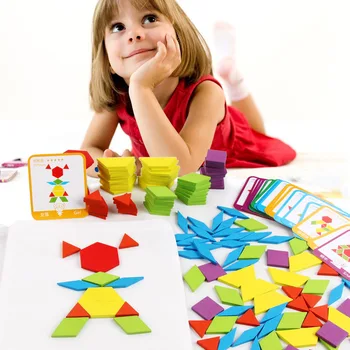 155pcs Drevené Tvar Skladačka Puzzle Dosky Nastaviť Farebné Montessori Učebné Kognitívne Skoro Vzdelávacie Hračky pre Deti, Detský Baby