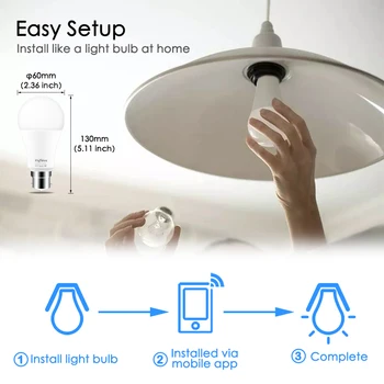 15W Smart Žiarovky B22 Wifi LED Žiarovky AC 85-265V Smart Home APP Wifi Diaľkové Ovládanie stolná Lampa so Alexa a Asistent Google