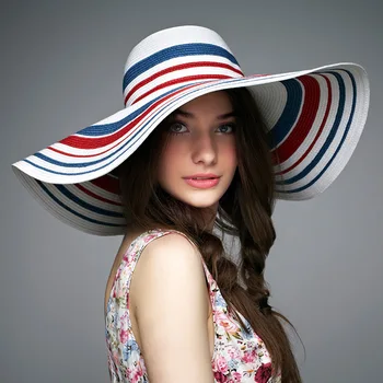 16.5 cm veľké okraj pláže hat pre lady Žena Skladacia slamy slnko spp ženy módne vedro klobúky 56-58 cm