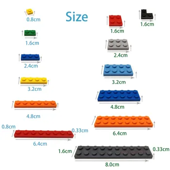 160pcs DIY Stavebné Bloky Tenké Údaje Tehly 1x3Dots 12Color Vzdelávacie Veľkosťou Kompatibilné S lego Hračky pre Deti,