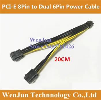 16AWG/18AWG PCI-E 8Pin na dual 6Pin mužov a žien GPU splitter Napájací kábel s 20 CM drôtu pre Grafické karty video -10pcs