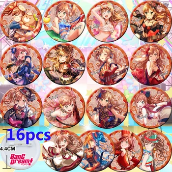 16Pcs Anime BanG Sen! Shirokane Rinko Hikawa Sayo Cosplay Bedge Zbierať Batoh Tašky Odznak Tlačidlo Brošňa Pin Suvenír Darček