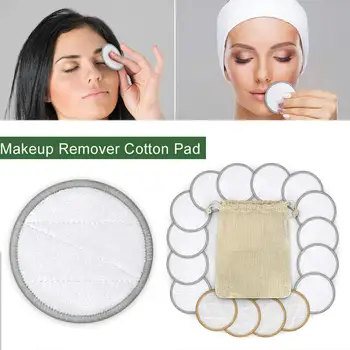 16pcs Opakovane make-up Remover Podložky make-up Remover Disky Umývateľný Kozmetické make-up Podložky pre Všetky Typy Pleti