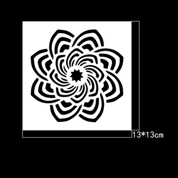 16Pcs/Set 13cm Mandala Geometrie DIY Vrstvenie Blany Maľovanie Zápisník Sfarbenie Razba Album Dekoratívne Šablóny