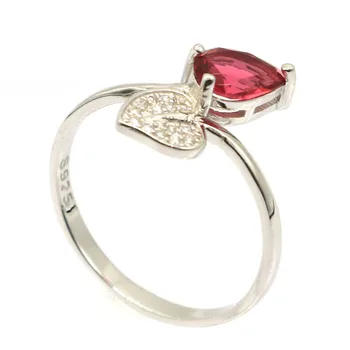 16x10mm Luxusné Vytvorené Ružová Malina Rhodolite Granát CZ Dámy Reálne 925 Pevné Šterlingov Strieborné Prstene