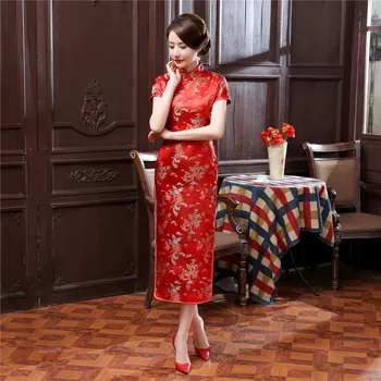17Colors Čínsky Cheongsam Tradičné Svadobné Qipao Žena Výšivky Elegantné Split Šaty Žena Kvetinový Bodycon Cheongsam
