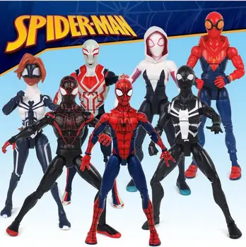 18 cm Spiderman Akčné Figúrky Spider Ženy Gwen Stacy Jed Black Spider-man Km Morales Model Hračky pre Deti