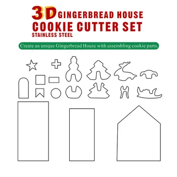 18 Ks/Set Vianočné Sušienky Plesne Cookie Cutter 3D animovaný Sušienky Plesní, nerezové Formy na Pečenie Cookie Zdobenie Nástroje