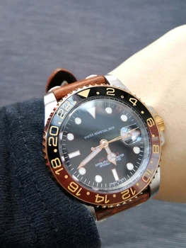 18 mm 20 mm 22 mm 24 mm Vintage Teľa Kožené pre Rolexwatch Watchband Ponorka Dátum Nastavte Hliva Hodinky Remienok Náramok Retro Khaki