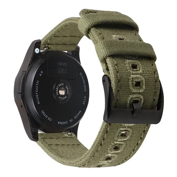 18 mm 20 mm 22 mm Plátno Nylon Popruh Náhradné Pásmo pre Samsung Galaxy Watch3 45mm Active2 Amazfit GTR Huawei GT 2 Army Zelená