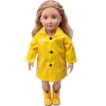 18-Palcové American Doll Dievčatá Šaty s Kapucňou Nepremokavý Plášť Novorodenca Hračky, Príslušenstvo Fit 40-43 Cm Chlapec Bábiky Darček c539