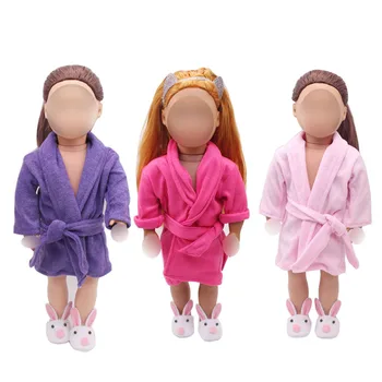 18-palcové Dievčatá bábiky župan jednoduché Šaty, kabát šaty Americkej nové narodený šaty Detské hračky fit 43 cm baby príslušenstvo c260