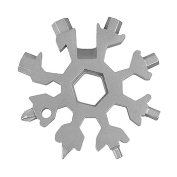 18 v 1 Snowflake Multi Pocket Tool Keyring Krúžok na Kľúče Hex Kľúča Multifunkčné Tábor Prežiť Nástroje Vonkajšie Túru Príslušenstvo