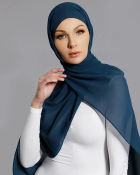 180*70 CM Moslimských žien shayla hidžáb šifón šatkou Islamskej voile turban šatku Pevný zábal femme musulman šatku
