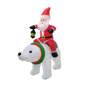 185 cm Vianoce Nafukovacie na Koni Polar Bear Santa Claus Nafukovacie Nastaviť LED Santa Claus Snehuliak Vianočné Bábika Deti Darček Najnovšie