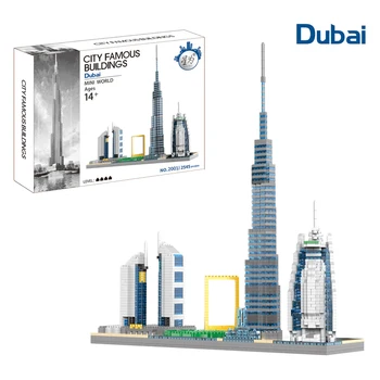 1880pcs+ Meste Dubaj v Tokiu stavebným Mini Svetovej Architektúry Sky Tree Burj Khalifa Veža Diamant Tehly Hračky Pre Deti,