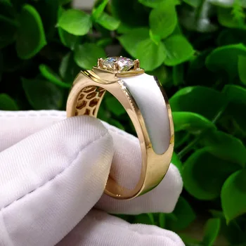 18K Žlté Zlato Carat Diamantový Prsteň pre Mužov Jemné Anillos De Bizuteria 18K Zlata, drahých kameňov, Zásnubné Prstene pre Mužov Šperky Box