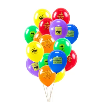 18pcs (10 inch/25 cm) stavebným Strany Balóny s 4 Zábavný Charakter Vzory Tehla Tému Deti Narodeniny Tehla a Kváder Znamenia