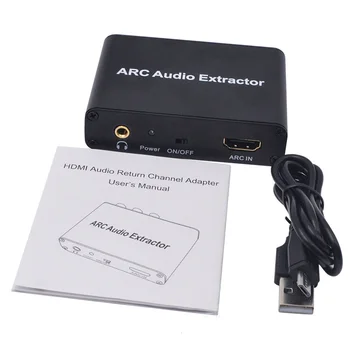192KHz HDMI ARC Audio Extractor Adaptér 3,5 mm Stereo Vlákniny Digitálneho na Analógový SPDIF RCA Converter pre Zosilňovač Soundbar HDTV