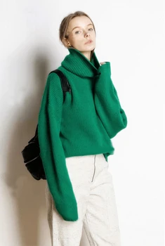 19The Nové knitwear sveter ženy turtleneck Zahustiť pulóver ženy Voľné Cashmere sveter zimné oblečenie žien Voľný čas svetre