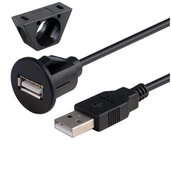 1m/2m Auto Dash Doskové USB 2.0 Mužov a Žien Zásuvky Panel Predlžovací Kábel na Prenos Dátum Nabíjací Kábel Mužov a Žien Kábel