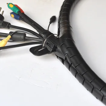 1M Kábel organizátor drôtený držiak na káble rukáv riadenia pre počítač Špirálová Trubica, Navíjač Kábla Drôt Zip Kravatu Organizátori s Klip