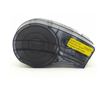 1Pack M21 750 595 Vinyl Označenie Páska Čierna na Žltom Pre BMP21 PLUS Tlačiareň M21-750-595 19.1 mm * 6.4 m