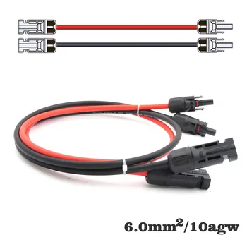 1pair X 10 m 5m 3m 2m 1m 6mm2 10AWG PV Konektor Rozšírenie Pripojenie pobočky black paralelné Série 1 meter predĺžiť kábel