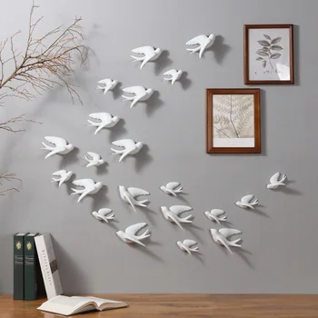 1pc 3D Keramické Vtákov nástenné Maľby Nástenné Závesné Dekorácie Remesiel Domov Ozdoby HKS99