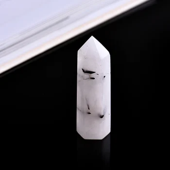 1PC prírodné crystal white crystal čierny turmalín symbiotic crystal bod minerálne šperky magic opravy pár dekorácie, darčeky