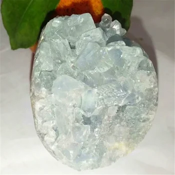 1pc Prírodné Modré Celestite Crystal Klastra Druzy Sky blue Geode Minerálne Dekor Mini Roztomilý Darček Pre Domáce Dekorácie